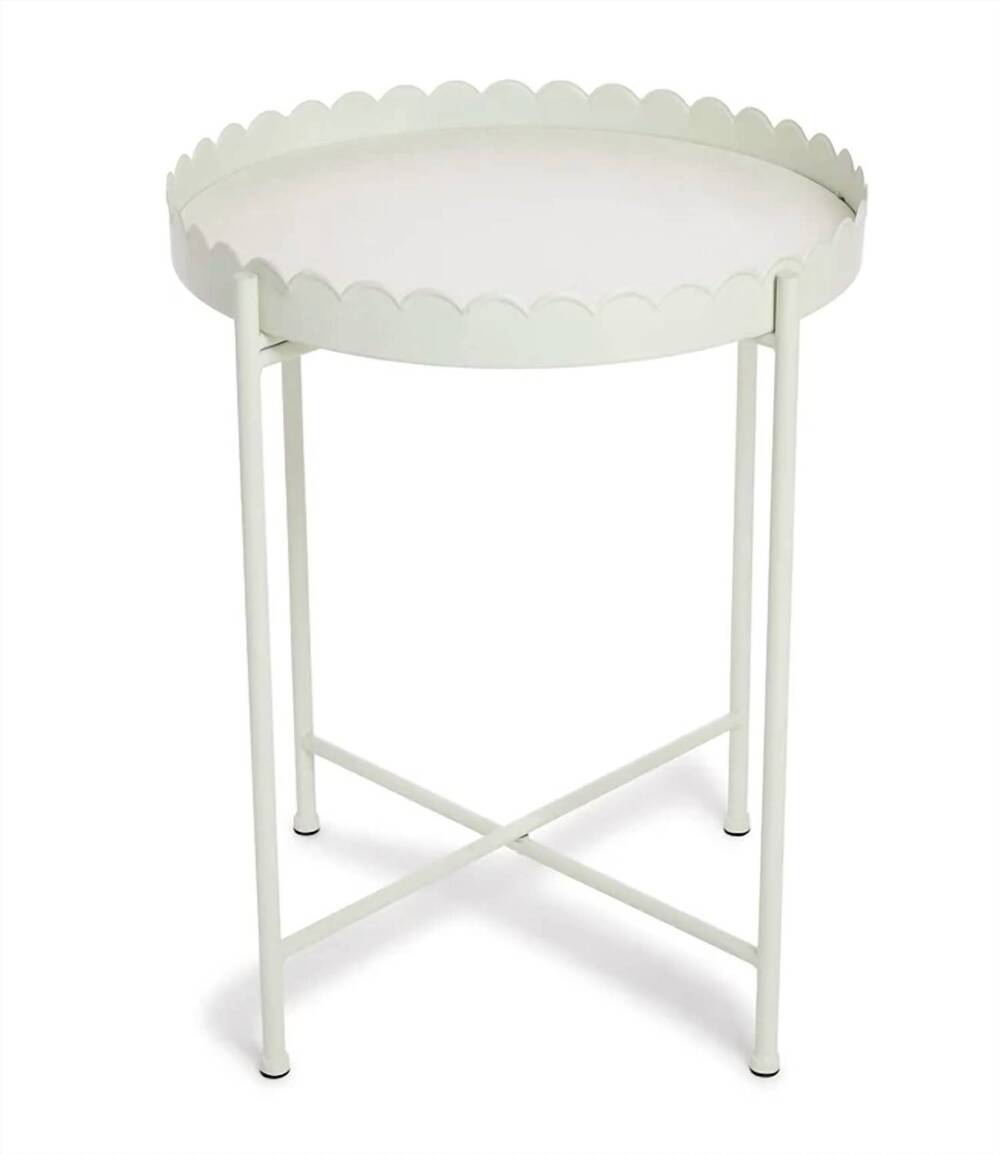 NEW TWO'S COMPANY scallop table in cream